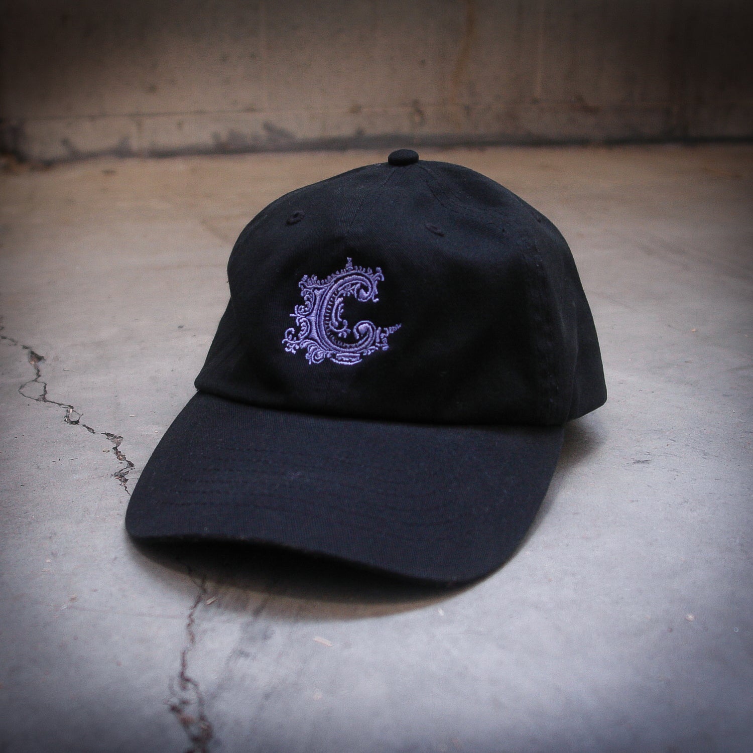 Purple Logo Black Dad Hat