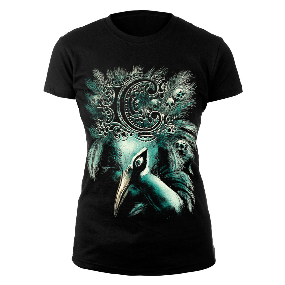 Peacock Black Ladies T-Shirt