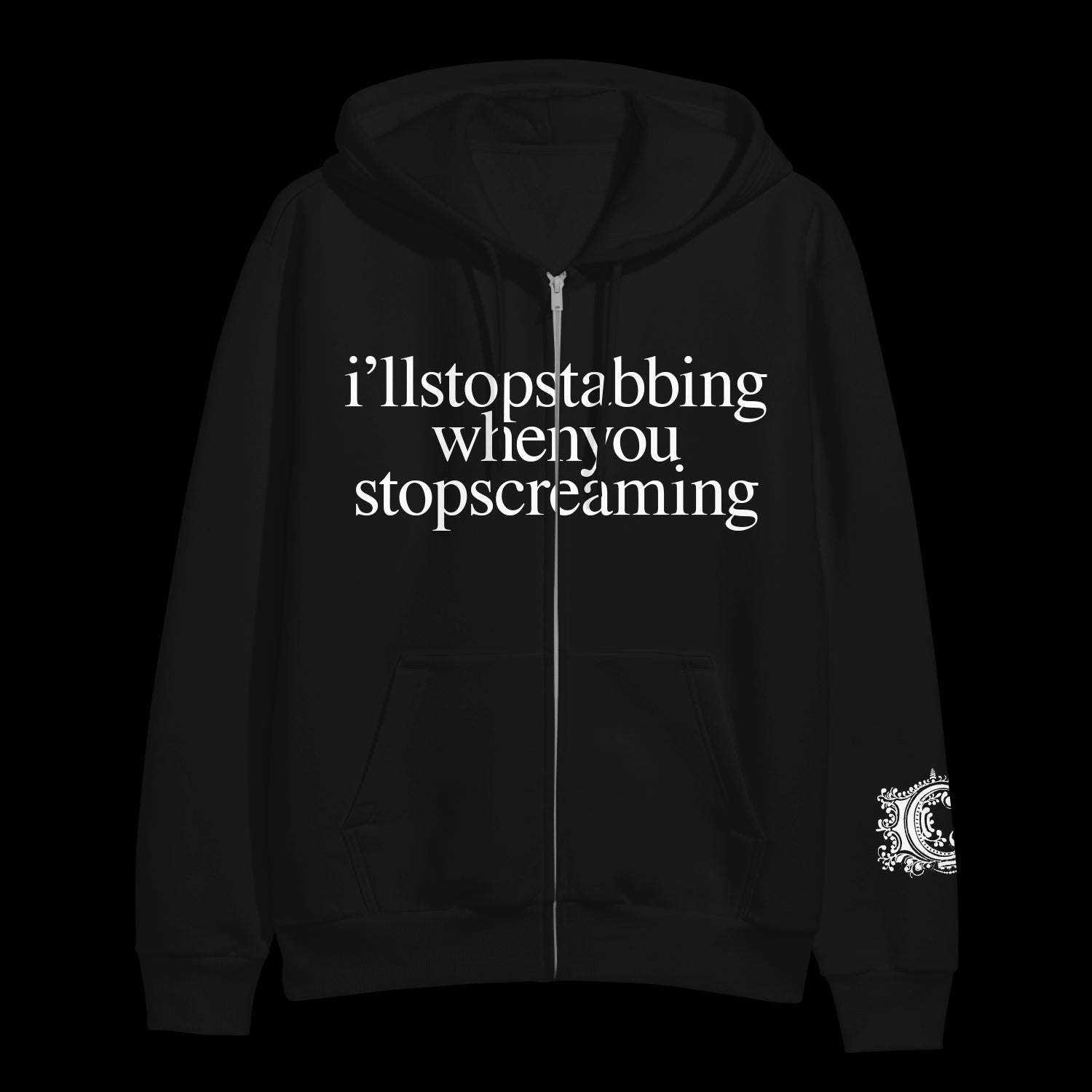 I'll Stop Stabbing Black Zip-Up